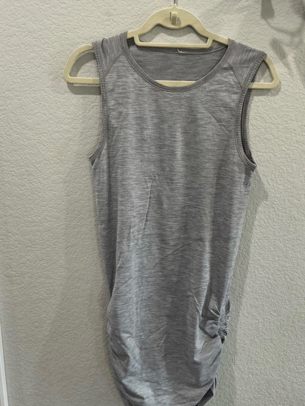 Lululemon in the flow Gray Ruched Side Tank Top Dress Athletic Women's Size 6